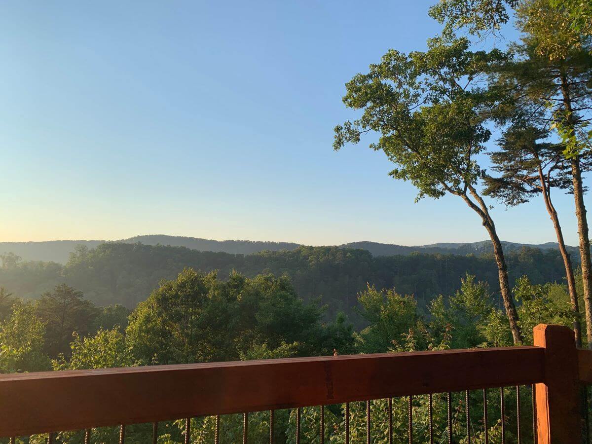 View from upper deck at choctaw mountain lodge