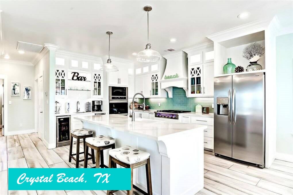 A picture of the kitchen at Breckie Beach House in Crystal Beach, TX