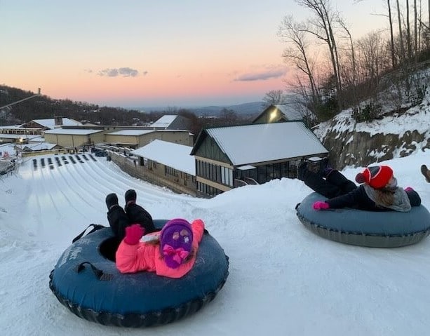 Picture of girls tubing at Ober Gatlinburg