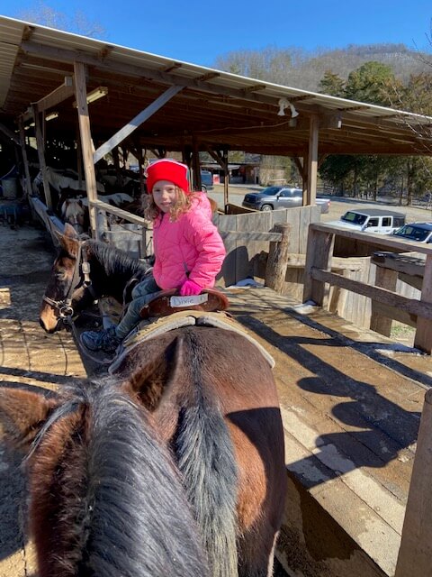 A picture of a girl horseback riding at Jaynell Ranch