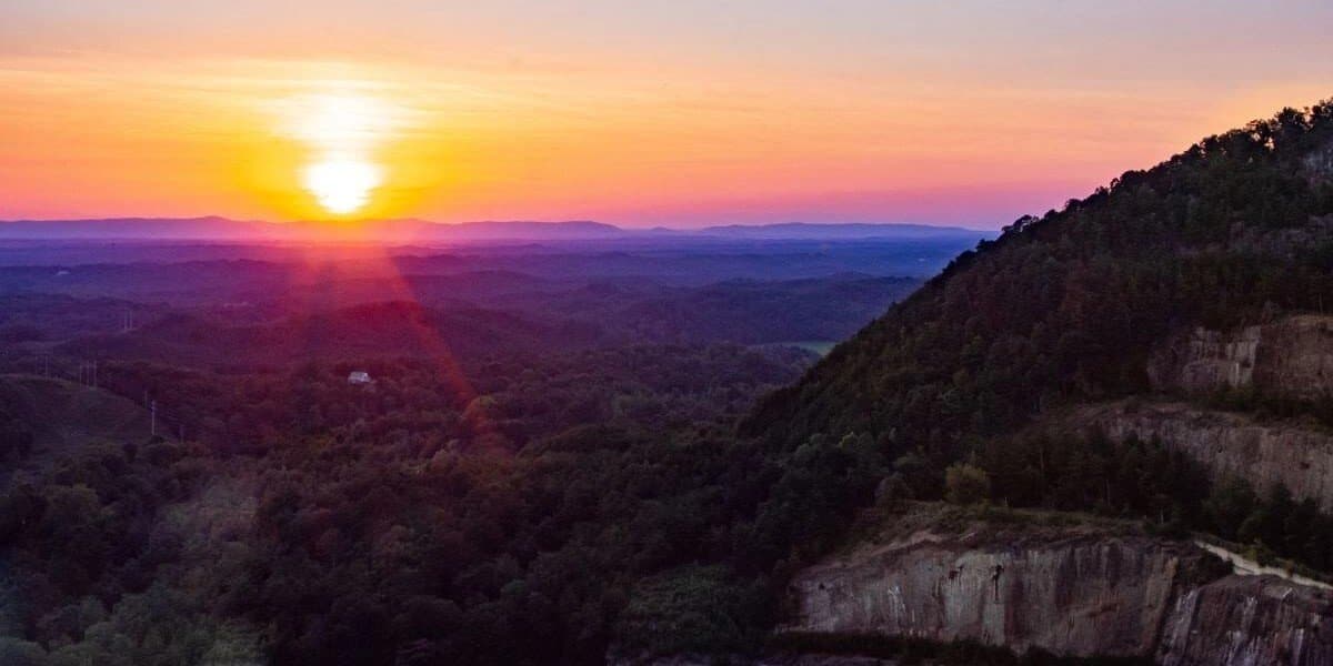 Sunset over the Blue Ridge Mountains