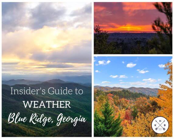 Insiders Guide to Blue Ridge, Georgia Weather with mountain pictures in different seasons